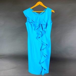 Calvin Klein Career Sheath Dress with Ruffles